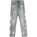 Men's Clothing Retro Washed Distressed Ink Splashed Ripped Jeans Trendy Street Hip Hop Loose Straight Casual Trousers_mkmklike.com