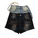 Black Tangerine High-Waisted Denim Shorts for Women Petite Sexy Tight A-Line Casual Hot Pants Spring/Summer Style_mkmklike.com