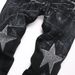 Men's Trendy Stretch Slim Fit Jeans Black Rhinestone Flared Patchwork Youth Style Nicholas Tse 3972_mkmklike.com