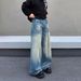 Men's Vintage Distressed Jeans – Relaxed Fit Straight-Leg Denim With Whisker & Crease Details (S-Xxxl, Mid-Rise, Cotton Blend, Streetwear)_mkmklike.com