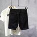 Foreign Trade Black Denim Shorts Men's Summer Thin Style Cat Whisker Ripped Personality Ink Splash Slim Fit Small Feet Cool Cross Border_mkmklike.com