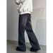 Vintage Washed Black Jeans – High-Street Clean Fit Straight Leg Pants (S-3XL) – Unisex Retro Denim For Men & Women_mkmklike.com