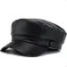 Hot Sale Ladies New Trendy Casual Pu Leather Flat Top Beret Women Men Octagon Hat Hot Sale_mkmklike.com