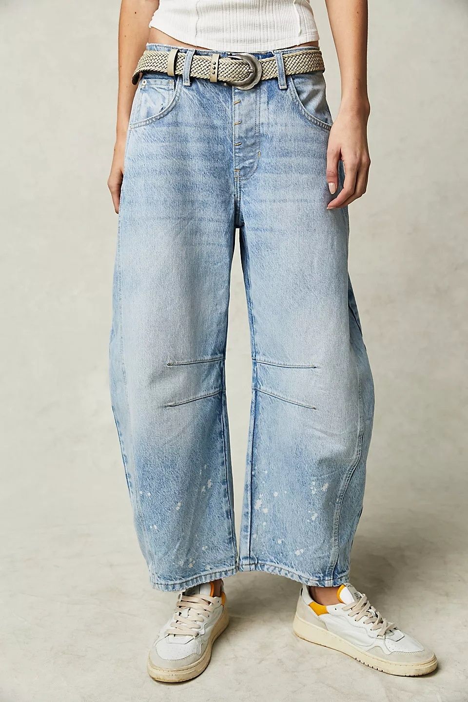2025 New Model Cross-Border European And American Best-Selling Women's Loose Wide-Leg Jeans, Mid-Low Waist Washed Denim_mkmklike.com