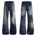 Men's Clothing Vintage Curved Slim Fit Jeans Distressed Unisex Splatter Paint Creases Whiskers Chubby Pants Men's Denim_mkmklike.com