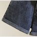 Women's Black Gray Denim Shorts Summer Thin Ins Korean Style Slimming Casual Rolled Hem A-Line Wide Leg Hot Pants_mkmklike.com