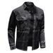 Pulse European American Plus Size Spring And Autumn Plaid Denim Long Sleeve Shirt For Men Youth Casual Loose Workwear_mkmklike.com