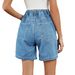Women's Clothing Summer Washed Elastic Waist Workwear Casual Denim Shorts_mkmklike.com