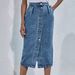 Women’s Clothing INS Fashion high waist single breasted denim skirt_mkmklike.com