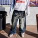 Men's Clothing Y2k Retro Hip Hop Street Washed Letter Print Jeans_mkmklike.com