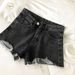 Women's High Waist Denim Shorts Korean Style plus Size Loose Wide Leg A-Line Ripped Frayed Hem Trendy Hot Pants Summer 2022_mkmklike.com