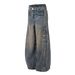 Men's Clothing Retro Blue Design Loose Scimitar Jeans_mkmklike.com