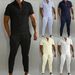 Men's Basic Solid Color Casual Sports Suit_mkmklike.com