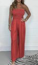 Women's Clothing fashion washed denim sexy tube top wide leg jumpsuit _mkmklike.com