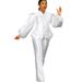 Women's Clothing solid color puff sleeve top wide leg trousers two piece suit women's fashion suit_mkmklike.com