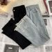 Men's Trendy Ripped Frayed Jeans Loose Straight Leg High Street Style American Retro Washed Denim Slightly Flared_mkmklike.com