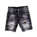 Men's Splatter Paint Denim Shorts – Korean Streetwear Destroyed Black Cutoff 5-Inch Inseam (28-36) – Slim Fit Acid Wash For Urban Art & Skate Scenes_mkmklike.com