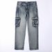 Cross-border Special For Hot-selling Plus Size Wide-leg Loose Jeans Men's Retro Multi-bag Locomotive Hip-hop Skateboard Pants_mkmklike.com