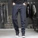 lengthened Tall Straight Jeans Men's Trendy Brand Fattened Plus Size Trousers Elastic Ami Kaji Foreign Trade Men's Clothing_mkmklike.com