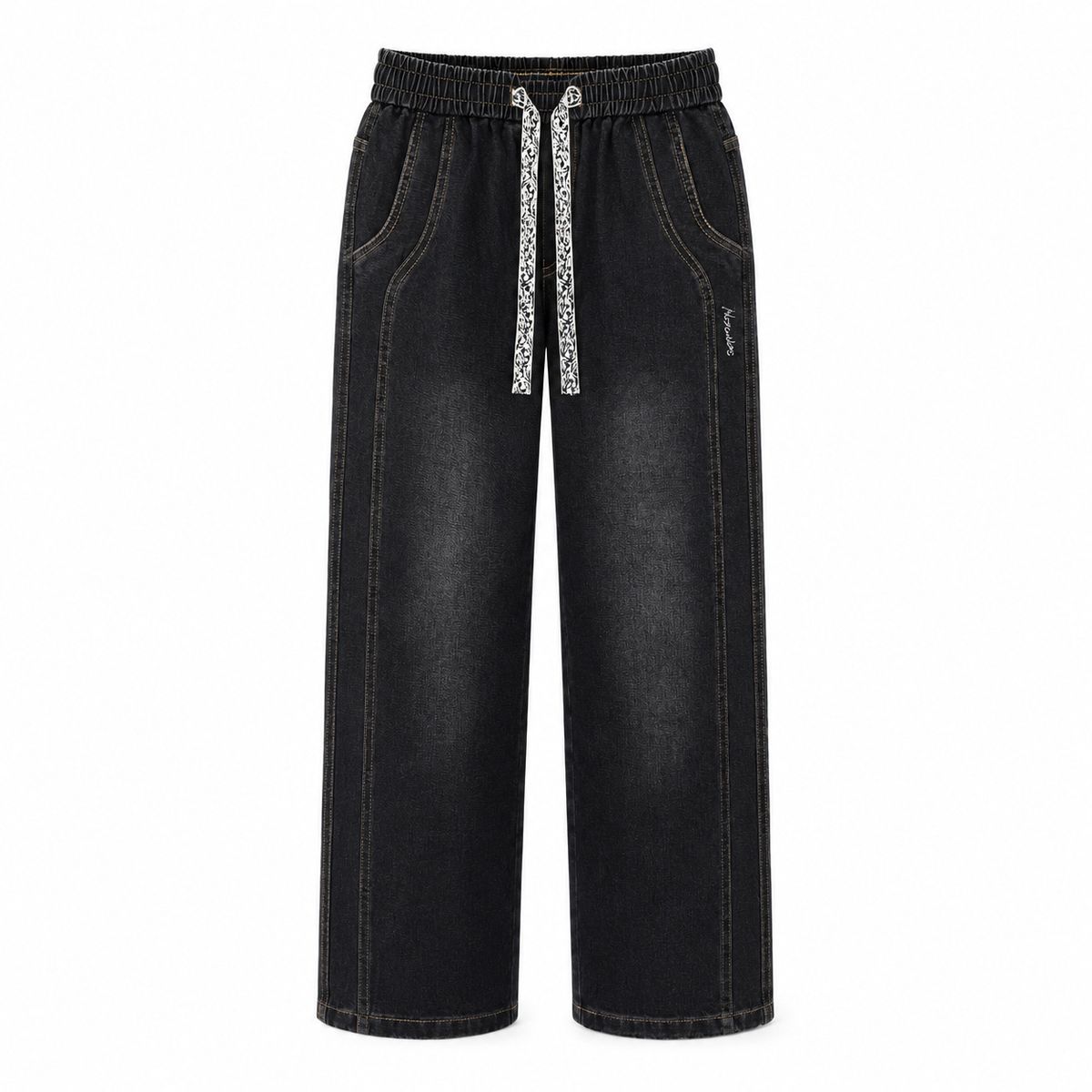 Laike Men's Washed Jeans Summer Style Loose Straight Leg Casual Pants Trendy Versatile Denim_mkmklike.com
