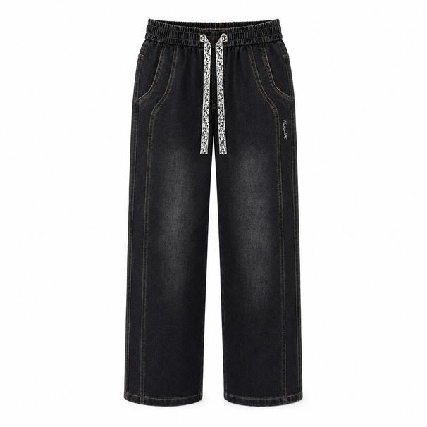 Laike Men's Washed Jeans Summer Style Loose Straight Leg Casual Pants Trendy Versatile Denim_mkmklike.com