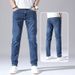 Men's Slim Fit Straight Leg Stretch Denim Jeans Thin Long Pants Summer Fashion Men's Trousers_mkmklike.com