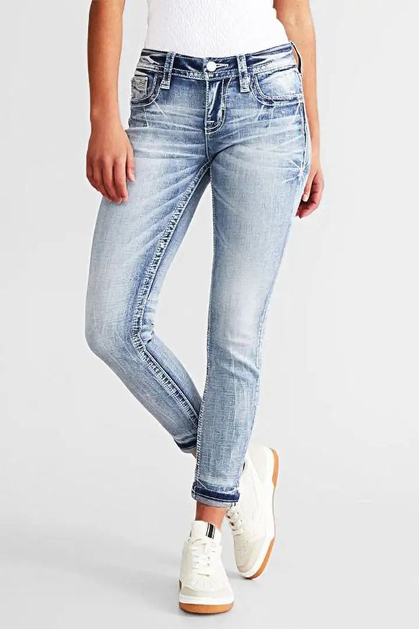 Women's Slim Fit Jeans European And American Style Versatile Embroidered Skinny Pants_mkmklike.com