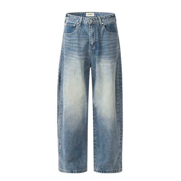 Men's Clothing Washed Blue Jeans For Men And Women Trendy And Versatile Loose And Casual Cleanfit Pants_mkmklike.com