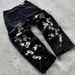 Men's Clothing Retro Personality Street Flower Embroidered Jeans Men And Women Casual Loose Trousers_mkmklike.com