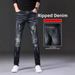 Men's Slim Fit Skinny Jeans Trendy Ripped Stretchy Denim For Spring Autumn Summer New Style Thin Clothing_mkmklike.com