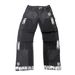 Men's Clothing Menswear Trendy Patchwork Distressed Washed Denim Cargo Pants With Hand Painted Details And US Embroidery._mkmklike.com