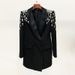 Women's fashion beaded and diamond-studded slim-fit suit jacket_mkmklike.com
