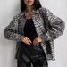 Oversized Leopard Print Denim Jacket For Women - Vintage-Inspired, Button Front, Roomy Pockets, Streetwear Essential (Available In Grey)_mkmklike.com