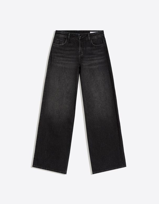 TK Women's Low Rise Straight Leg Jeans BAGGY Washed Denim Trousers European American Trendy Brand Foreign Trade_mkmklike.com