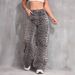 Women's Clothing Fashionable Cheetah Print Straight Leg Jeans For Women - Retro Streetwear Cotton Blend Casual Pants With Washed Denim Effect_mkmklike.com