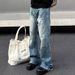Men's American Retro Cleanfit Ripped Flared Jeans High Street Style Loose Straight Leg Drape Vibe Cross Border_mkmklike.com