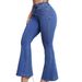 Women's Slimming High Elasticity Jeans mid Waist Flared Pants European American Style Fashionable Versatile Solid Color Cotton Denim_mkmklike.com