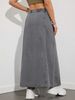 K Design Sense: Elastic Waistband Drawstring Large Swing Skirt, Denim Skirt For Women_mkmklike.com