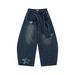 Loose Fit Scimitar Jeans For Men, Vibe Trendy Zipper Detachable Design With Patch Embroidery Wide-Leg Pants_mkmklike.com