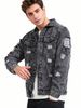 Men's Clothing Men's Trendy Distressed Denim Jacket Snowflake Washed Design Casual Wear For Formal & Casual_mkmklike.com