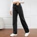 Women's Clothing High Waist Washed Women's Jeans Long Straight Pants_mkmklike.com