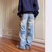 Light Blue Flared Jeans For Men Summer Trendy And Stylish Straight Leg Trousers_mkmklike.com