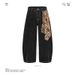 Men's Clothing Retro Machete Design Jeans Men And Women Trendy Brand Wide Leg Loose Cleanfit Pants Summer_mkmklike.com