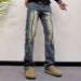 Men's Gradient Washed Jeans Straight Leg Casual Pants Retro Trendy Versatile Spring Autumn New Style_mkmklike.com