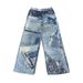 Men's American Trend Loose Ins Fashion Brand High Street Wide Leg Jeans_mkmklike.com