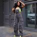 Women's Clothing Loose Denim Suspenders Fashion Multi Pocket Jumpsuit_mkmklike.com