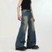 Spring New American High Street Patchwork Straight Long Loose Vintage Washed Jeans Men's Trendy Wide-Leg Pants_mkmklike.com