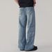 Men's Washed Distressed Jeans Hand Distressed Studded Mid Rise Slightly Flared Denim Pants For Spring Autumn New Style_mkmklike.com