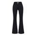 Women's High-Waisted Flared Jeans - Vintage Horsehoof Hem Denim Pants In Black/Navy/Brown (XS-L) | Retro Stretch-Free Polyester For Petite Frames_mkmklike.com