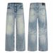 Men's Clothing Retro Washed Blue Jeans Unisex Loose Fit Vintage Washed Blue Jeans – Relaxed Straight-Leg Cleanfit Denim Pants For Men & Women (S-XXL)_mkmklike.com